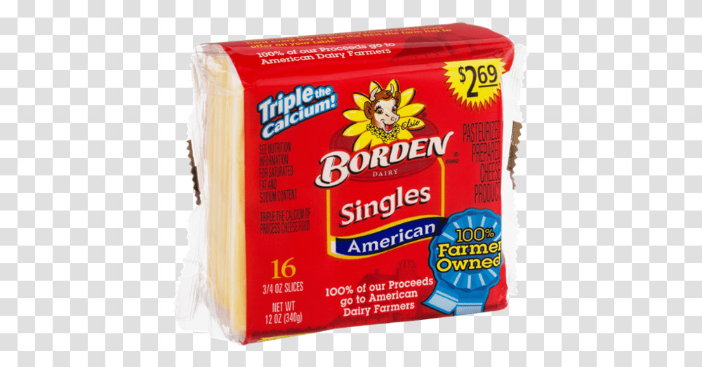 Borden American Cheese Slices, Food, Box, Plant, Cat Transparent Png