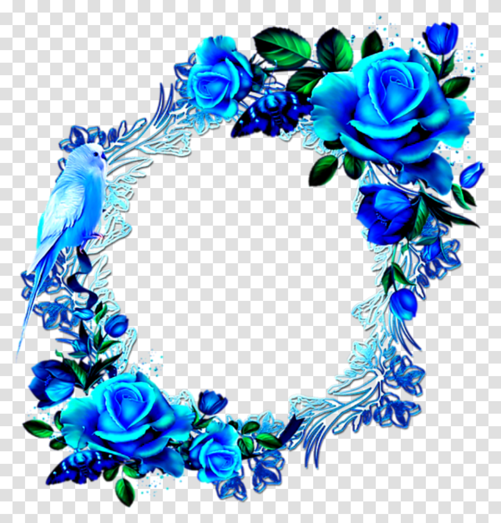 Border Blue Flower Background, Pattern, Ornament Transparent Png