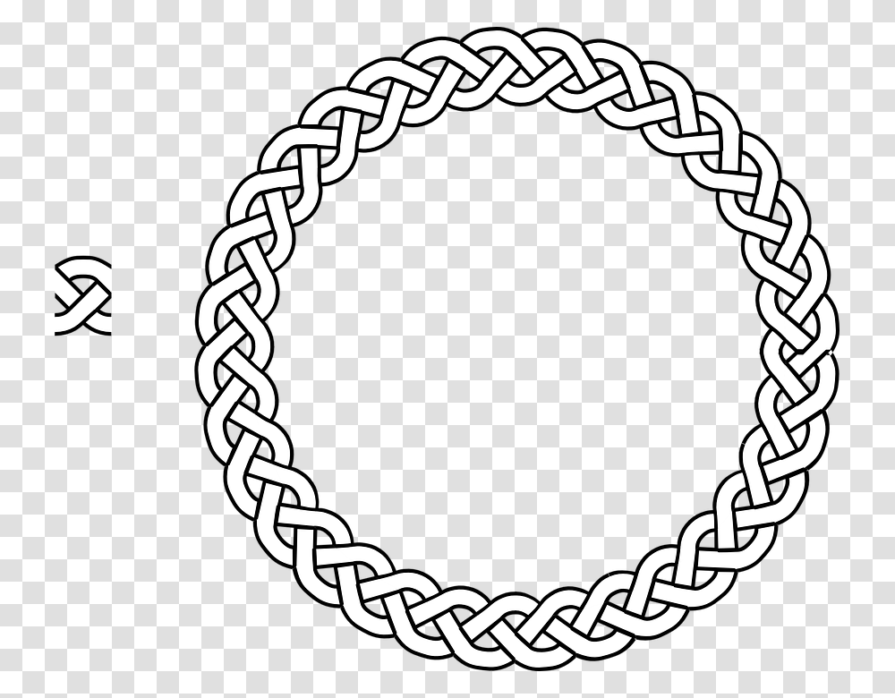 Border Braid Frame Plait Rope Circle Simple Celtic Knot Circle, Chain Transparent Png