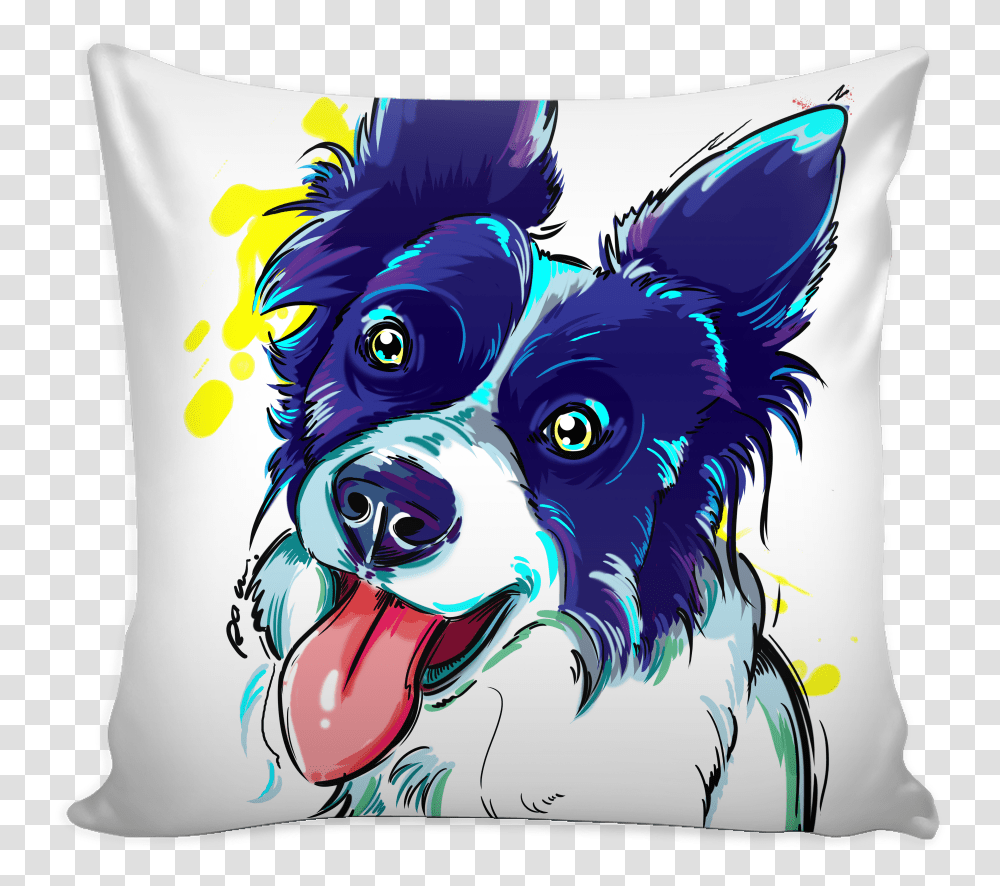 Border Collie Border Collie Pillow Cover Cushion, Canine, Mammal, Animal, Dog Transparent Png