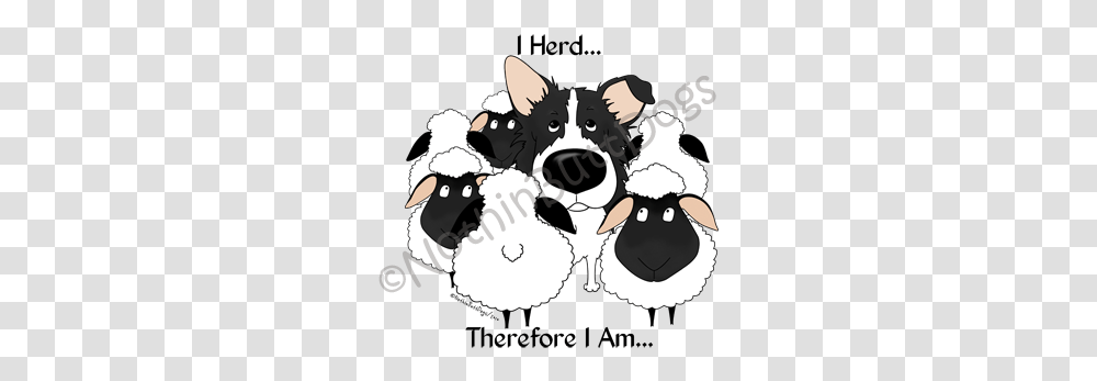 Border Collie I Herd Light Colored T Shirts Animated Border Collies And Sheeps, Mammal, Animal, Crowd Transparent Png