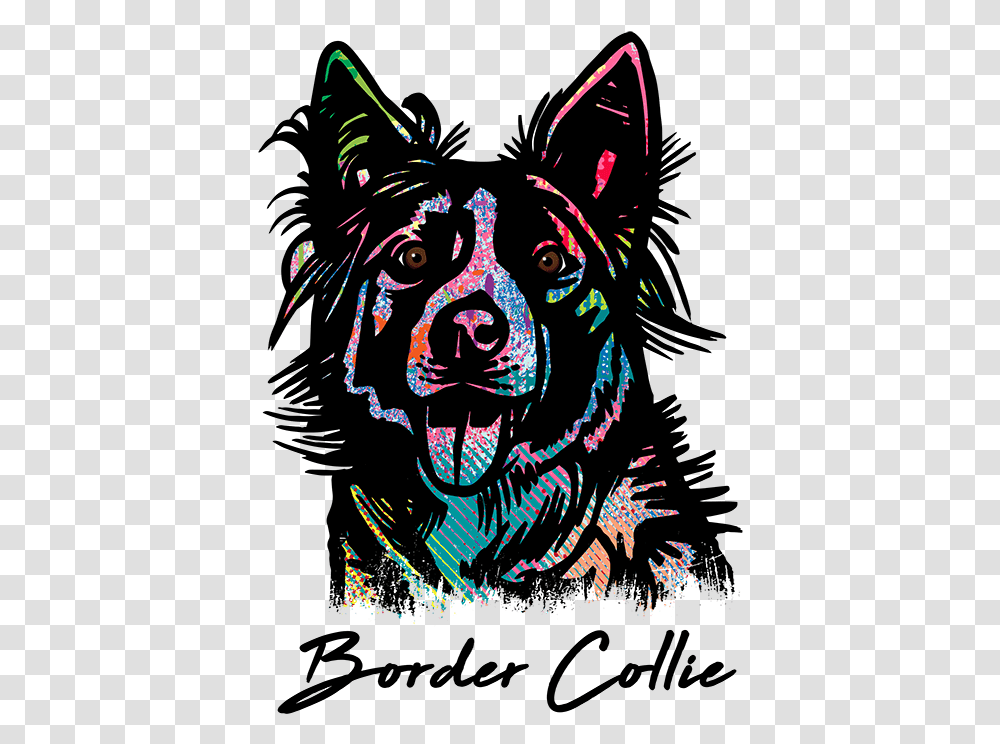 Border Collie T Shirt Colorful Abstract King Shepherd, Graphics, Art, Leisure Activities, Floral Design Transparent Png