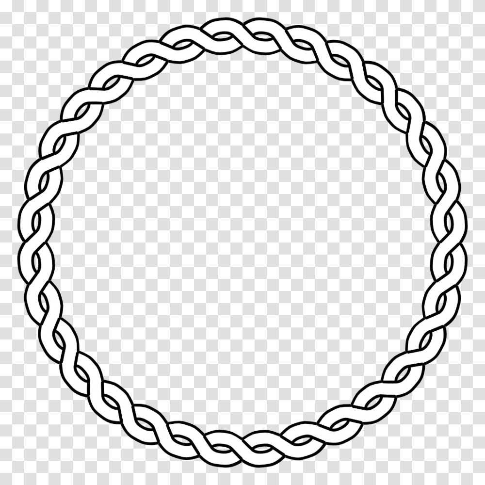 Border Design Black And White, Chain, Oval Transparent Png