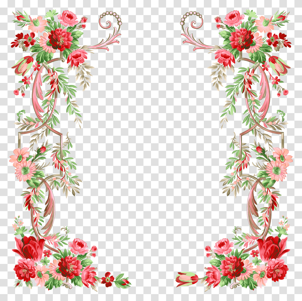 Border Design Flower Graphic Design 204684 Vippng Floral Border Design Transparent Png
