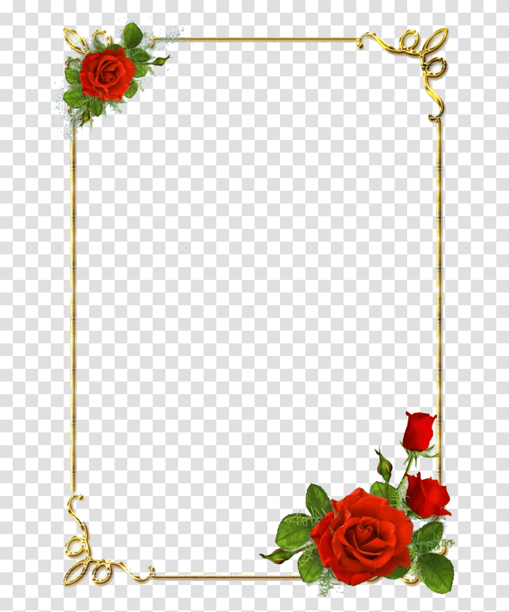 Border Designs Image Download Rose Flower Border, Plant, Blossom, Vase, Jar Transparent Png