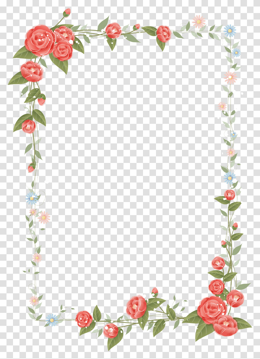 Border Flowers Drawing Clip Art Border Design Flower, Plant, Fruit, Food, Rose Transparent Png