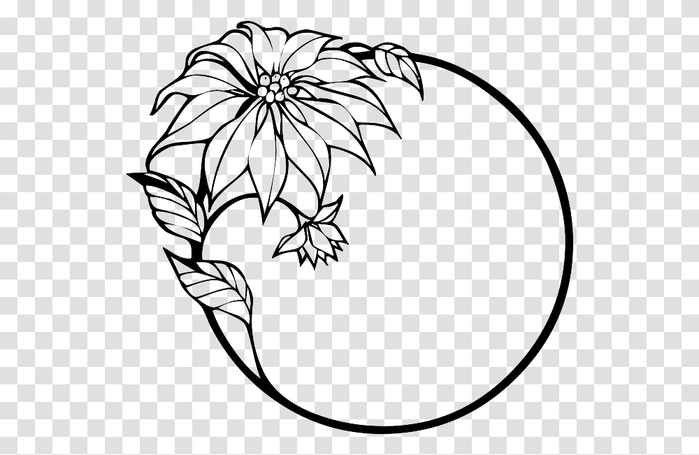 Border Flowers Drawing Clip Art Flower Border Clipart Black And White, Floral Design, Pattern, Plant Transparent Png