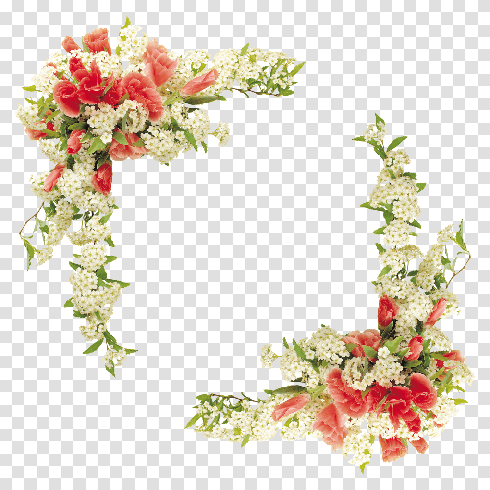 Border Flowers Floral Design Border Real Flower Transparent Png