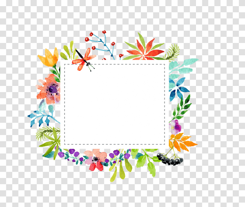 Border Frame Header Square Colorful Colourful Summer, Floral Design, Pattern Transparent Png