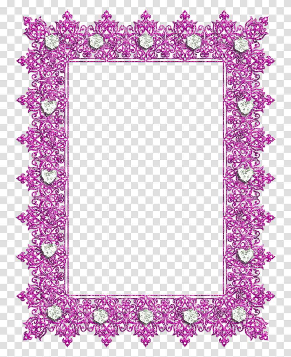 Border Frame Pink Diamonds Frame, Rug, Purple, Text, Art Transparent Png