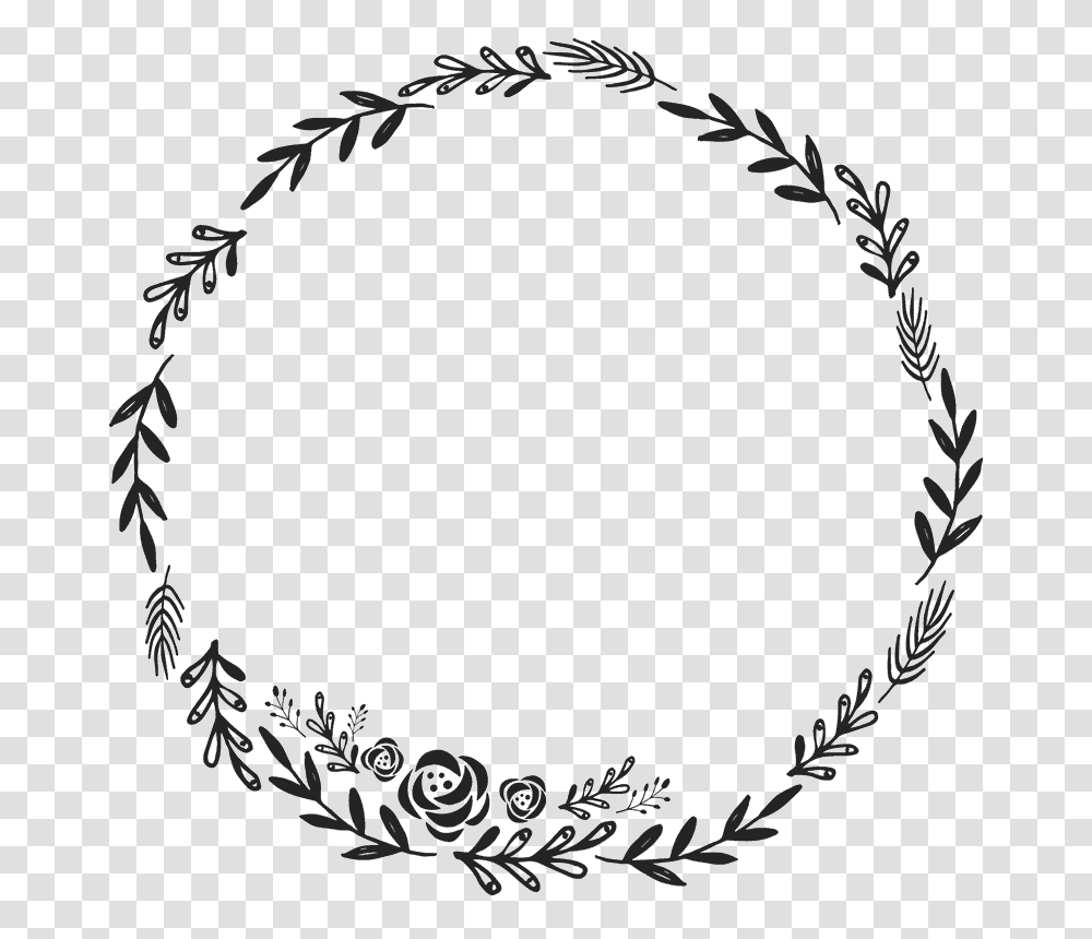 Border Frame Wreath Circle Round Fleaves Floralwreath, Accessories, Accessory, Jewelry, Necklace Transparent Png