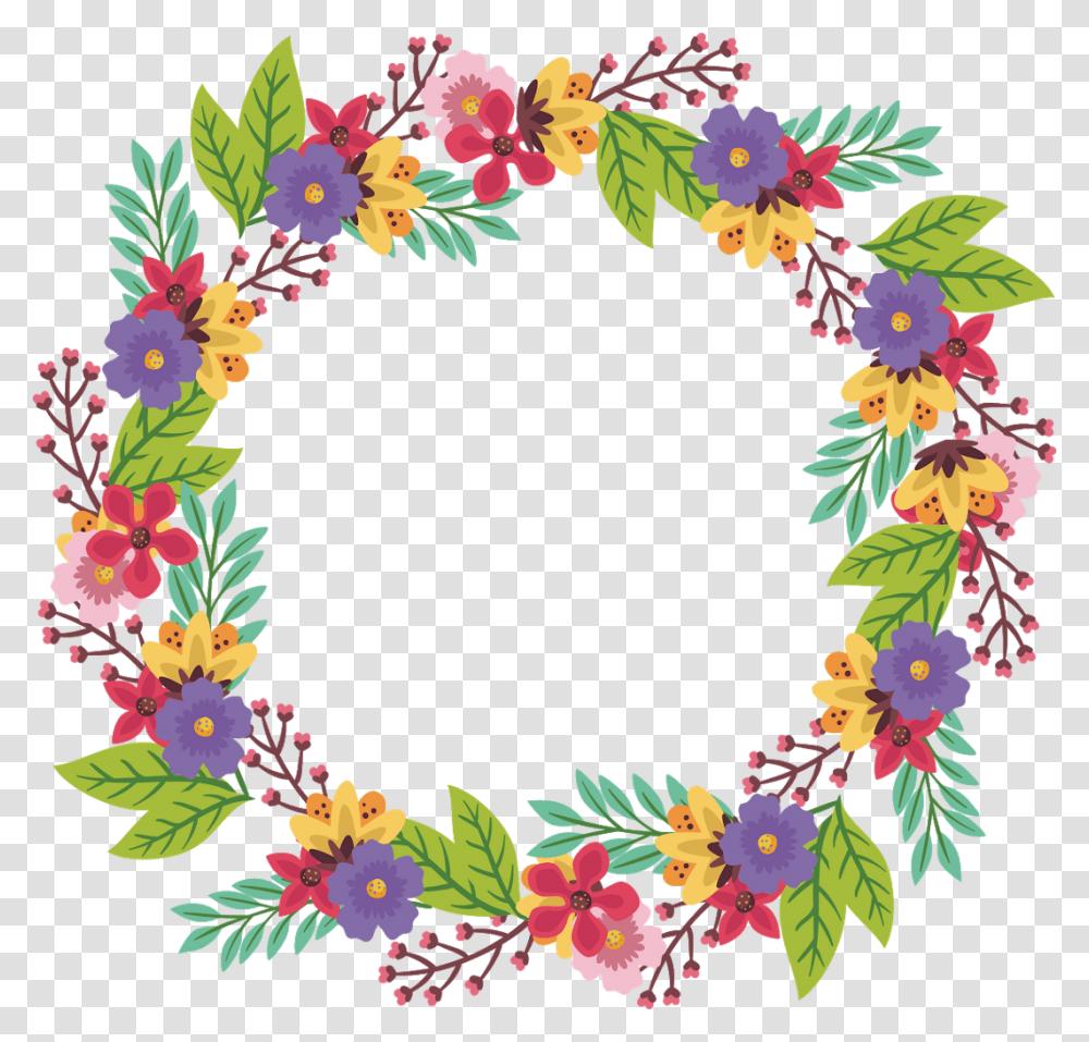 Border Frame Wreath Circle Round Leaves Vines Vinesan Roman Garlands Flowers Clipart, Floral Design, Pattern, Plant Transparent Png