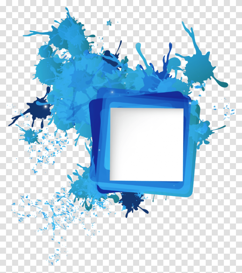 Border Kpop Aesthetic Tumblr Frame Abstract Splash Blue Splash Background, Monitor, Screen Transparent Png