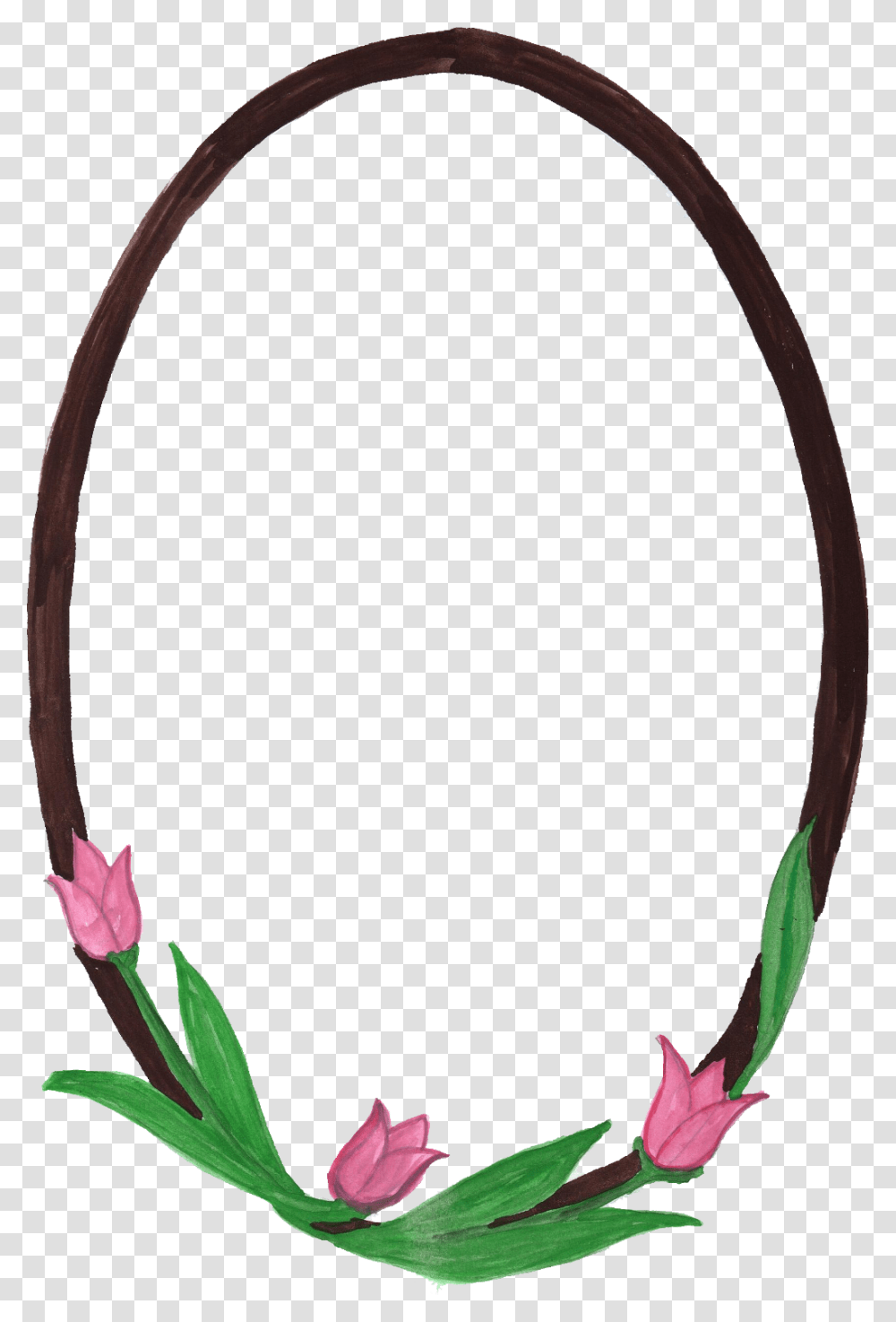 Border Oval, Plant, Flower, Blossom, Vase Transparent Png