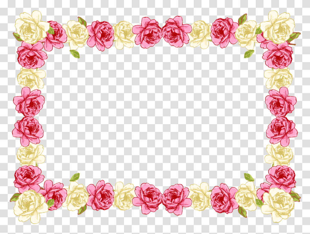 Border Pink Flower Background, Rose, Plant, Blossom, Petal Transparent Png