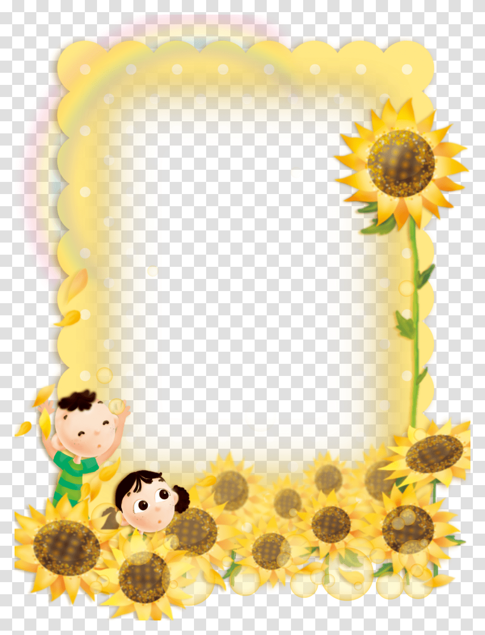 Border Sunflower Clipart, Birthday Cake, Food, Plant Transparent Png