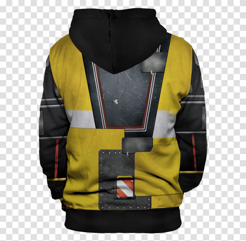 Borderlands Claptrap Unisex Zipped Hoodie Clothing, Helmet, Fireman, Hardhat, Coat Transparent Png