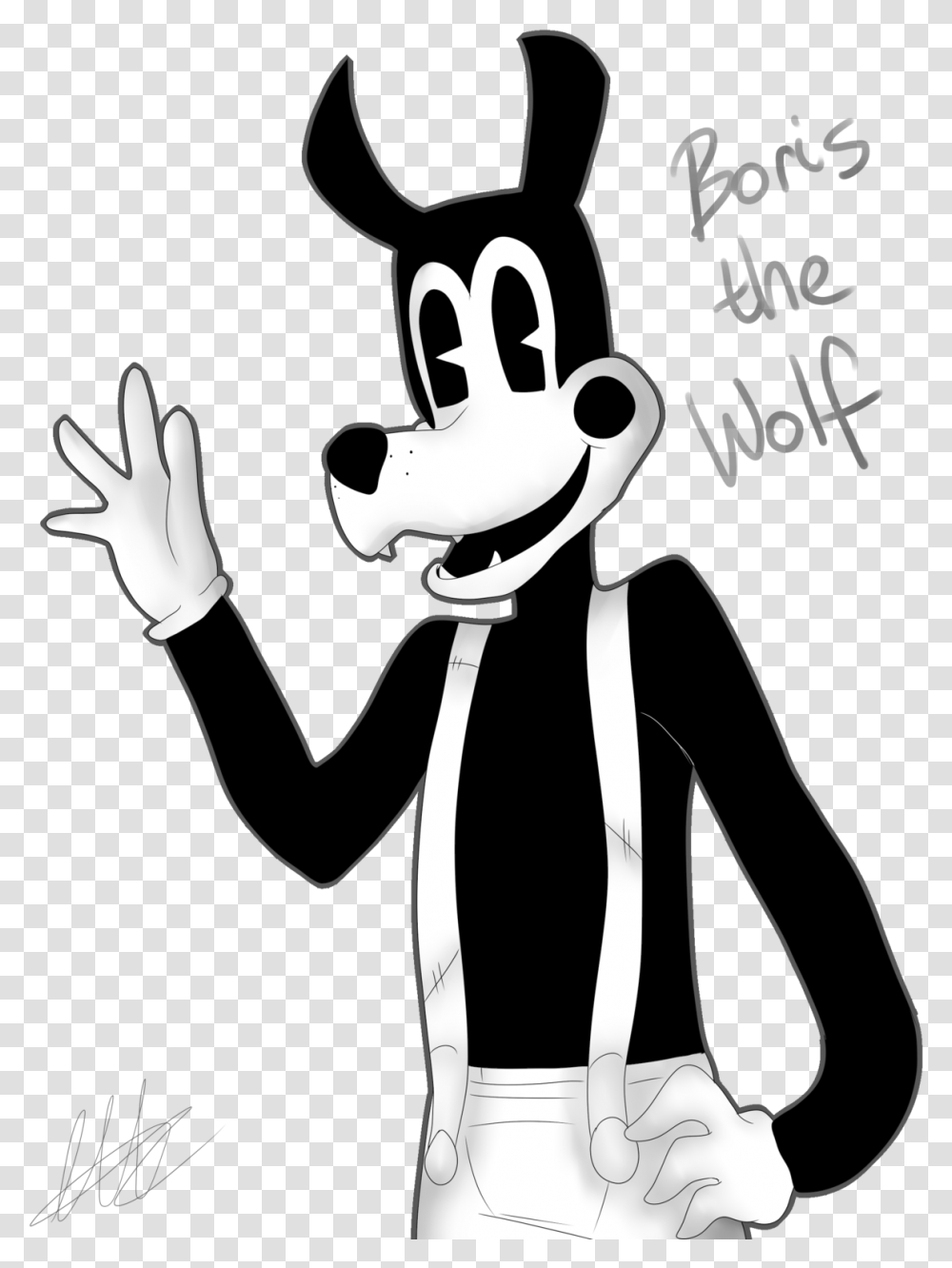 Boris Anime Bendy And The Ink Machine, Stencil, Hand, Face Transparent Png