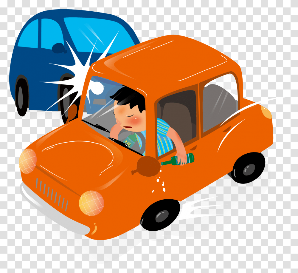 Borracho Cartoon Car Accident, Vehicle, Transportation, Person, Buggy Transparent Png