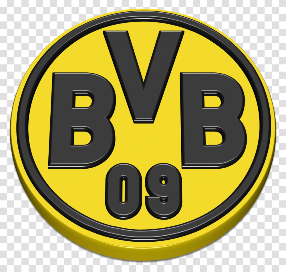 Borussia Dortmund Logo 3d, Label, Word Transparent Png