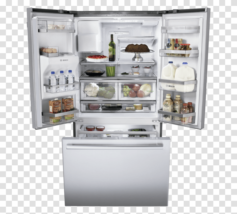 Bosch Fridge Double Door, Refrigerator, Appliance Transparent Png