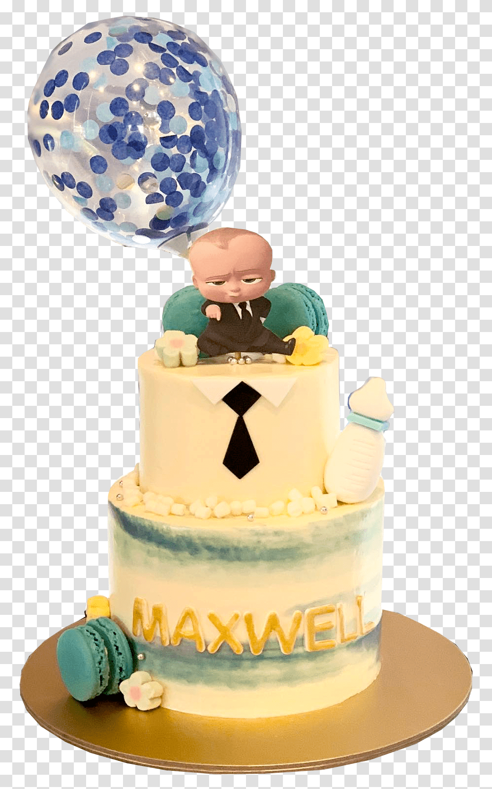 Boss Baby Cake White Base Birthday Cake, Dessert, Food, Wedding Cake Transparent Png