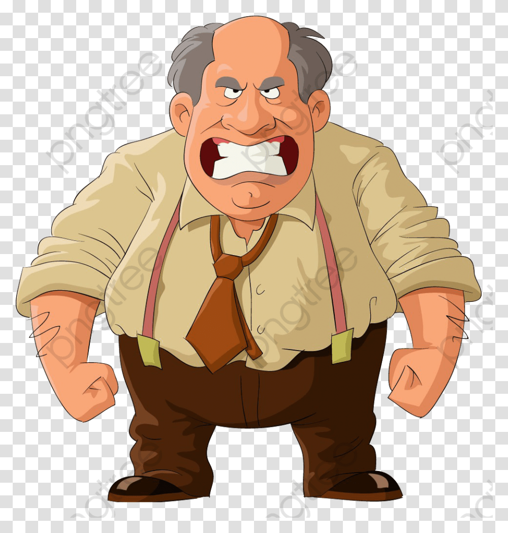 Boss Clipart Worried Angry Man Cartoon, Costume, Person, Human Transparent Png