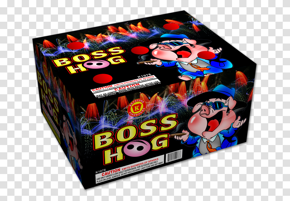 Boss Hog Fountain Boss Hog Keystone Fireworks, Arcade Game Machine, Person, Human, Advertisement Transparent Png