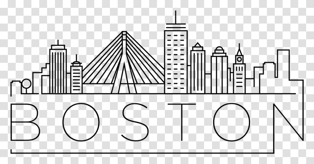 Boston Clip Art Black And White Boston Skyline Outline, Gray, World Of Warcraft Transparent Png