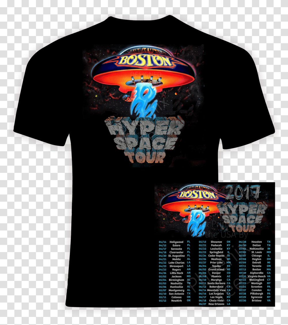 Boston Hyper Space 2017 Concert Tour T Lamb Of God Shirt, Clothing, Apparel, Text, Poster Transparent Png