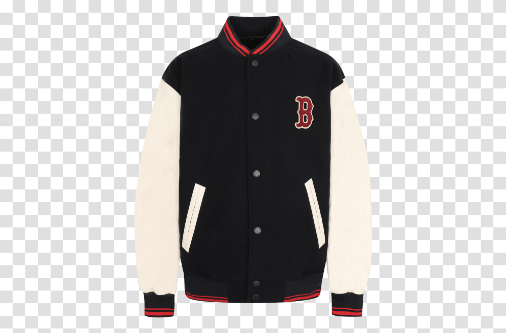 Boston Red Sox Sleeve Boucle Logo Baseball Jacket Baseball, Apparel, Coat, Blazer Transparent Png