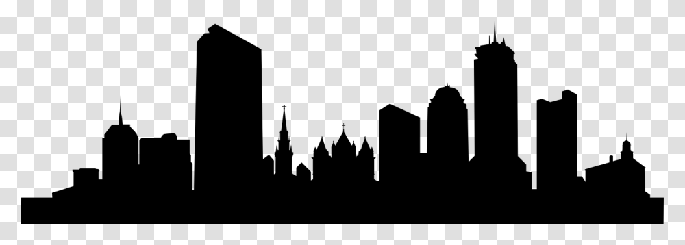 Boston Skyline Boston Skyline Silhouette, Gray, World Of Warcraft Transparent Png