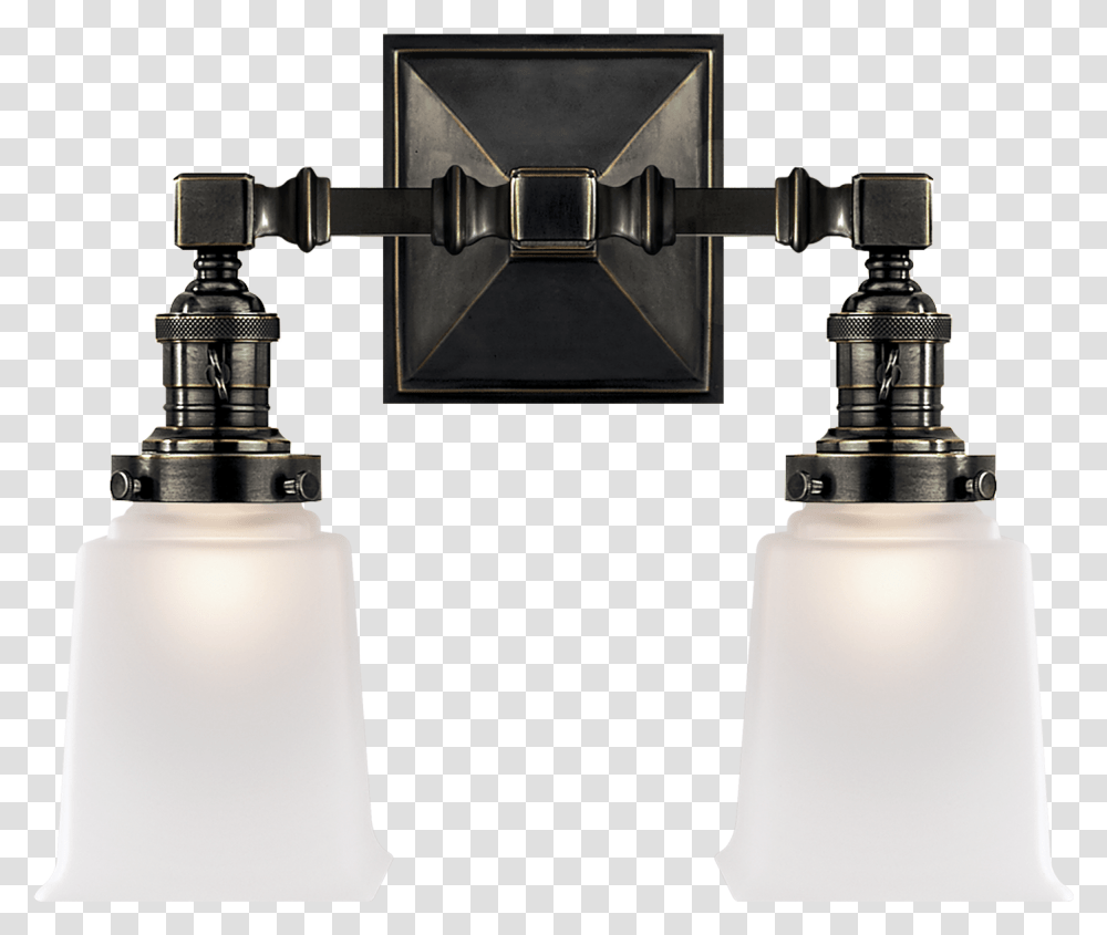Boston Square Double Light In Bronze With Frosted Glass Sconce, Light Fixture, Lighting, Sink Faucet, Ceiling Light Transparent Png