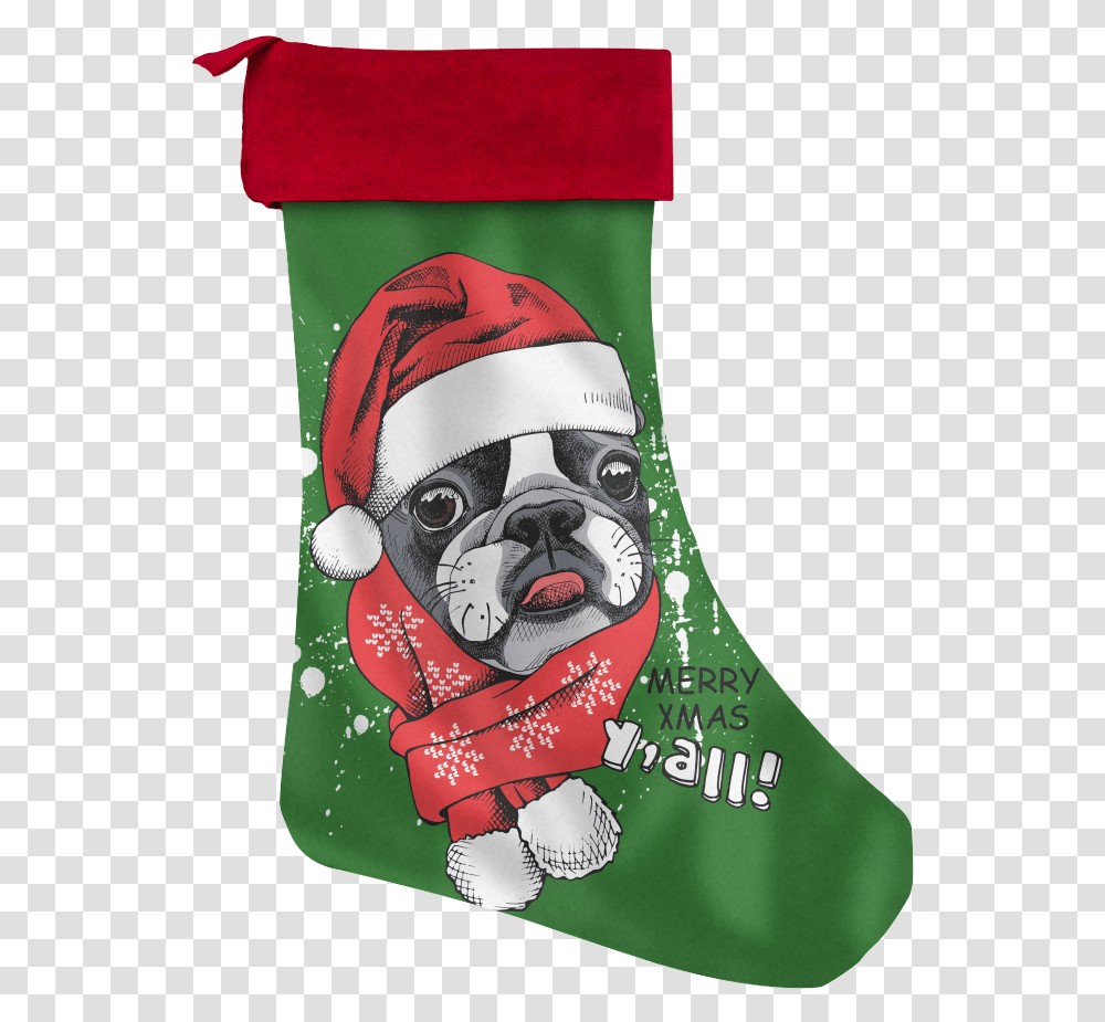 Boston Terrier Christmas Jumpers, Stocking, Christmas Stocking, Gift, Person Transparent Png