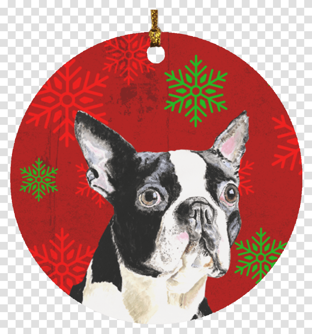 Boston Terrier Christmas Ornament Boston Terrier, Canine, Mammal, Animal, Bulldog Transparent Png