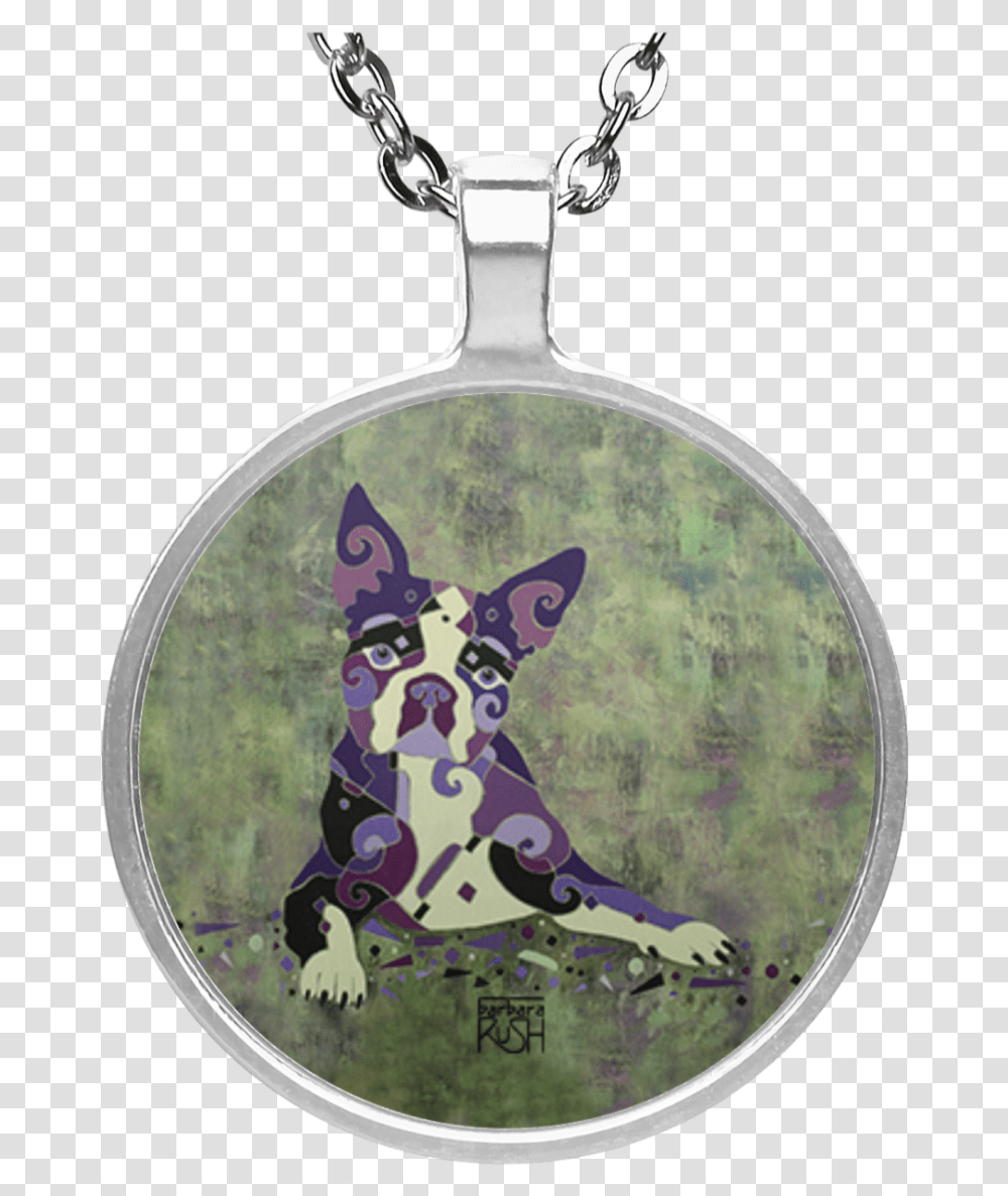 Boston Terrier Round Pendant Necklace Necklace, Dog, Pet, Canine, Animal Transparent Png