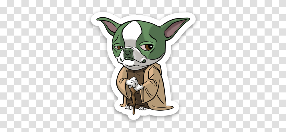 Boston Terrier Yoda Sticker Yoda, Mammal, Animal, Pet, Canine Transparent Png