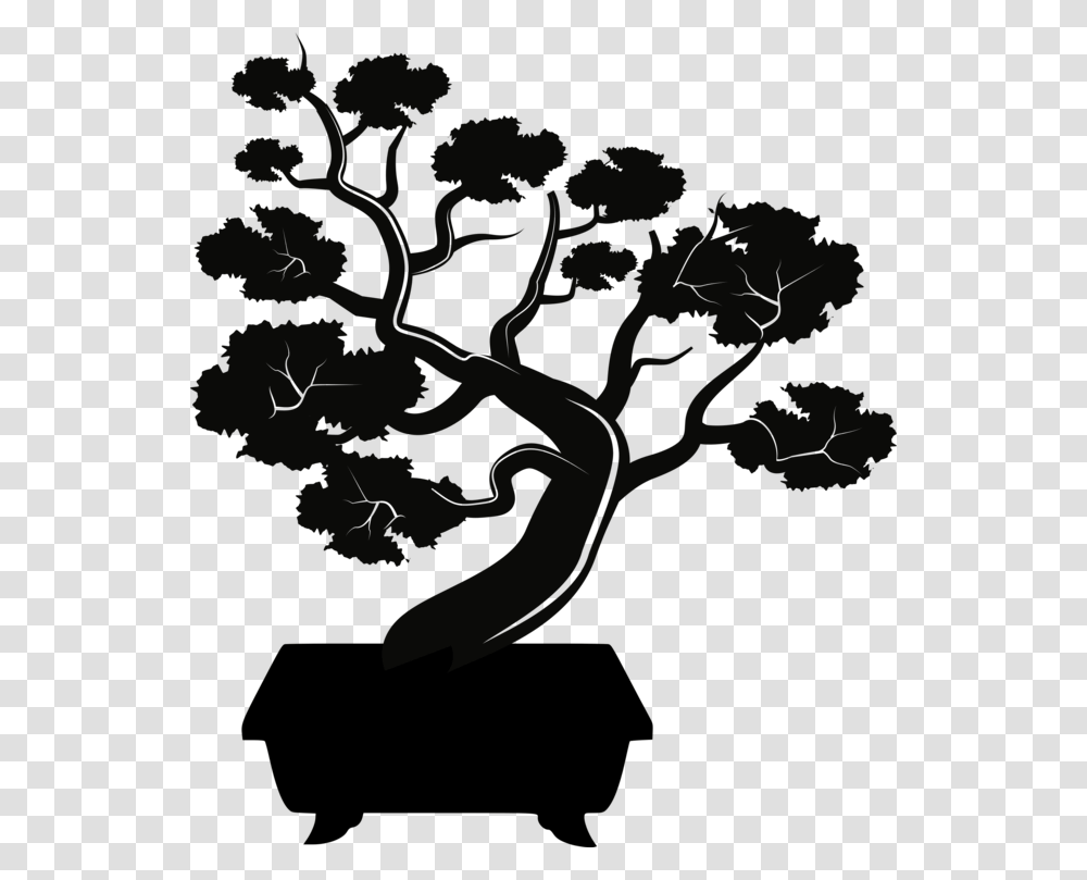 Botanyplantflower Bonsai Logo Hd, Tree, Leaf, Silhouette, Painting Transparent Png
