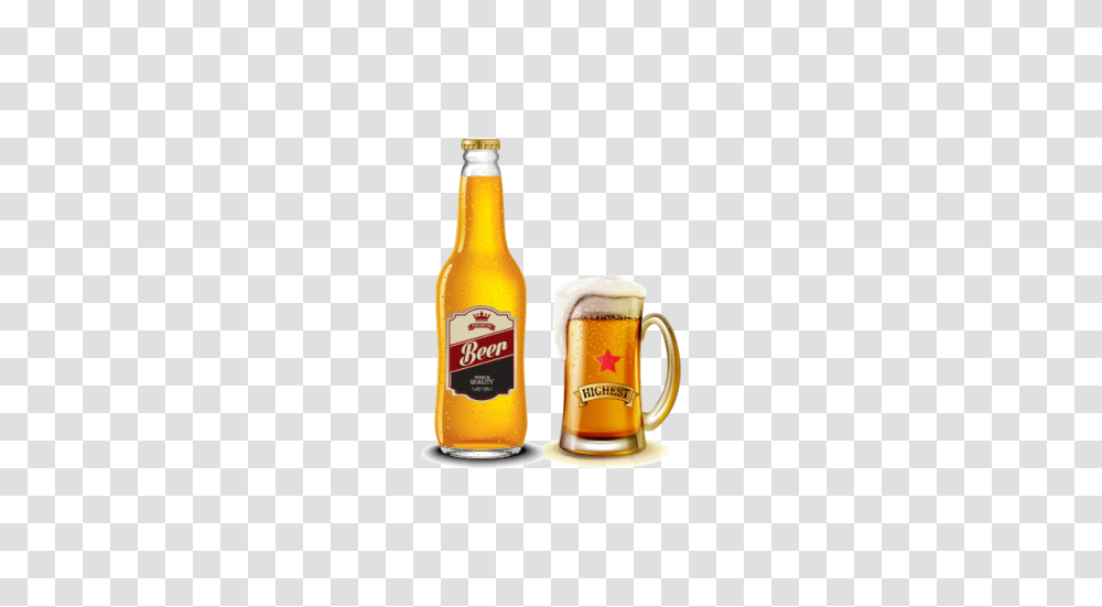Bottle And Glass Of Beer Free Vector And The Graphic Cave, Alcohol, Beverage, Drink, Beer Glass Transparent Png