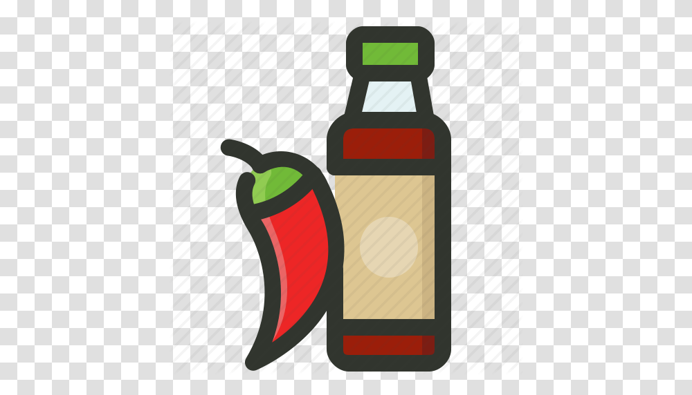 Bottle Chili Chilli Hot Sauce Spice Icon, Label, Weapon, Beverage Transparent Png