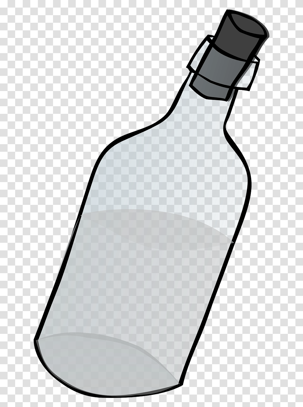Bottle Clear Glass Free Vector Graphic On Pixabay Glass Bottle Black And White Clipart, Beverage, Drink, Milk, Pop Bottle Transparent Png