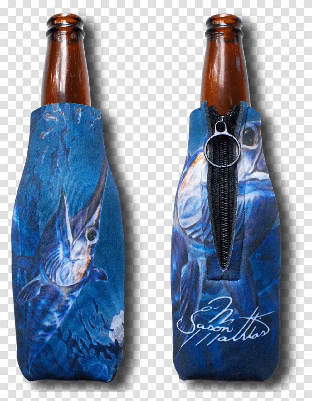 Bottle Koozie Swordfish Pod Beer Bottle, Beverage, Drink, Water Bottle, Crystal Transparent Png