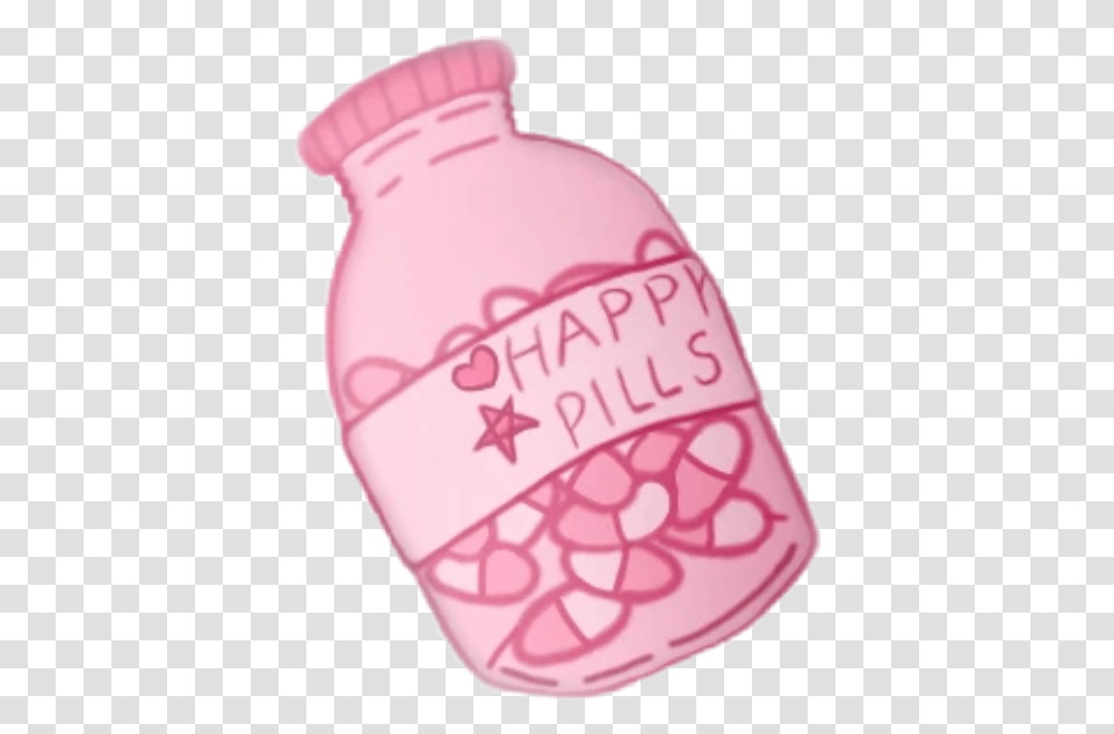 Bottle Medicines Happypills Pills Medical Pink Happy Pills Bottle Drawing, Food, Plant, Beverage Transparent Png