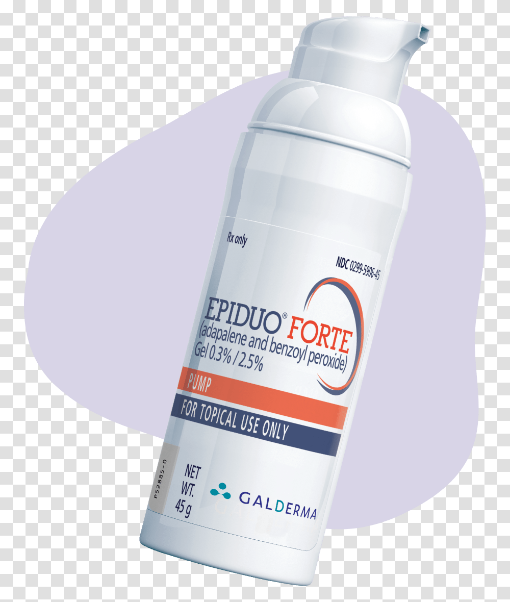 Bottle Of Epiduo Forte Gel, Cosmetics, Shaker, Sunscreen, Deodorant Transparent Png