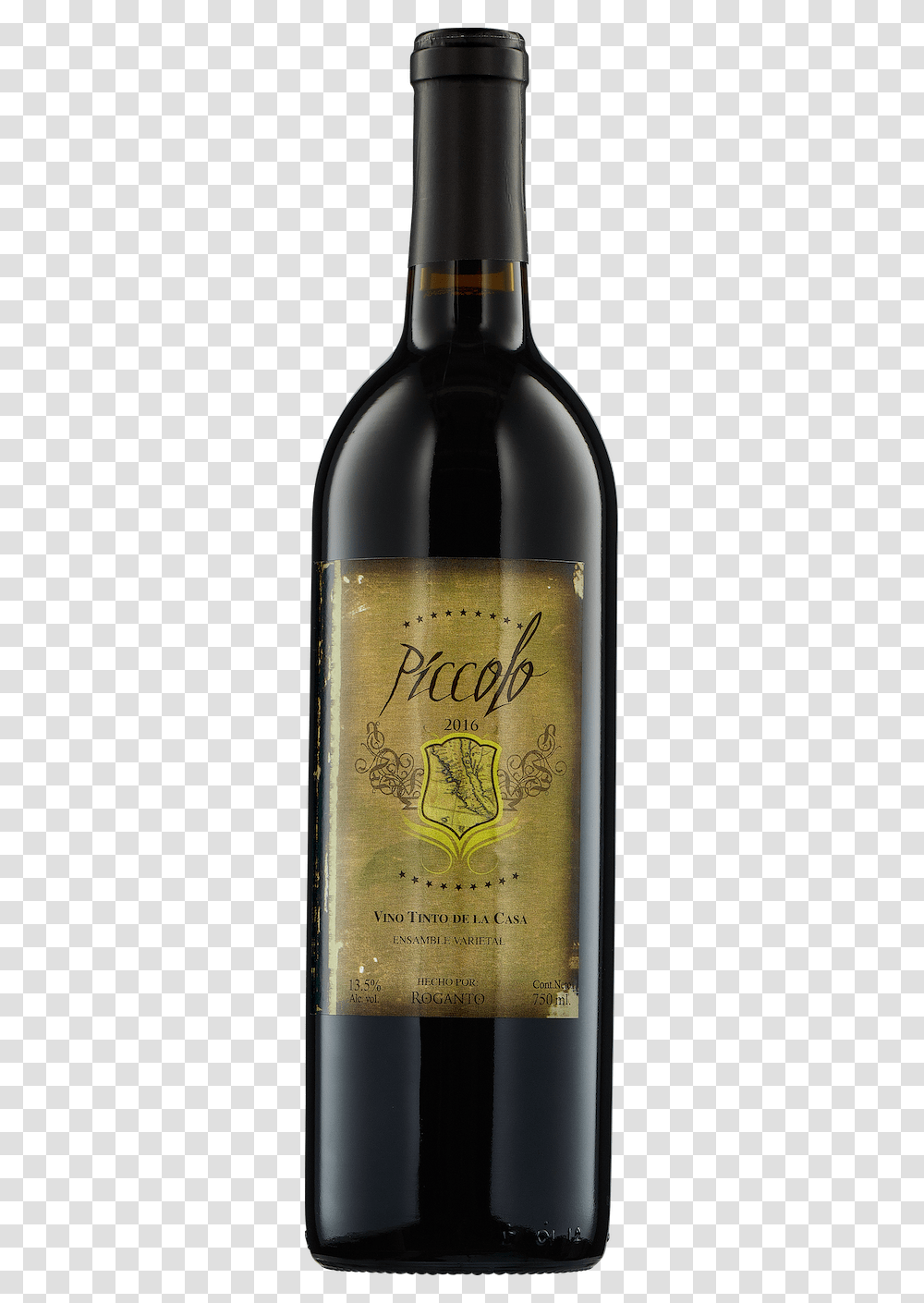 Bottle Of Roganto 2016 Red Blend Piccolo Glass Bottle, Alcohol, Beverage, Drink, Beer Transparent Png