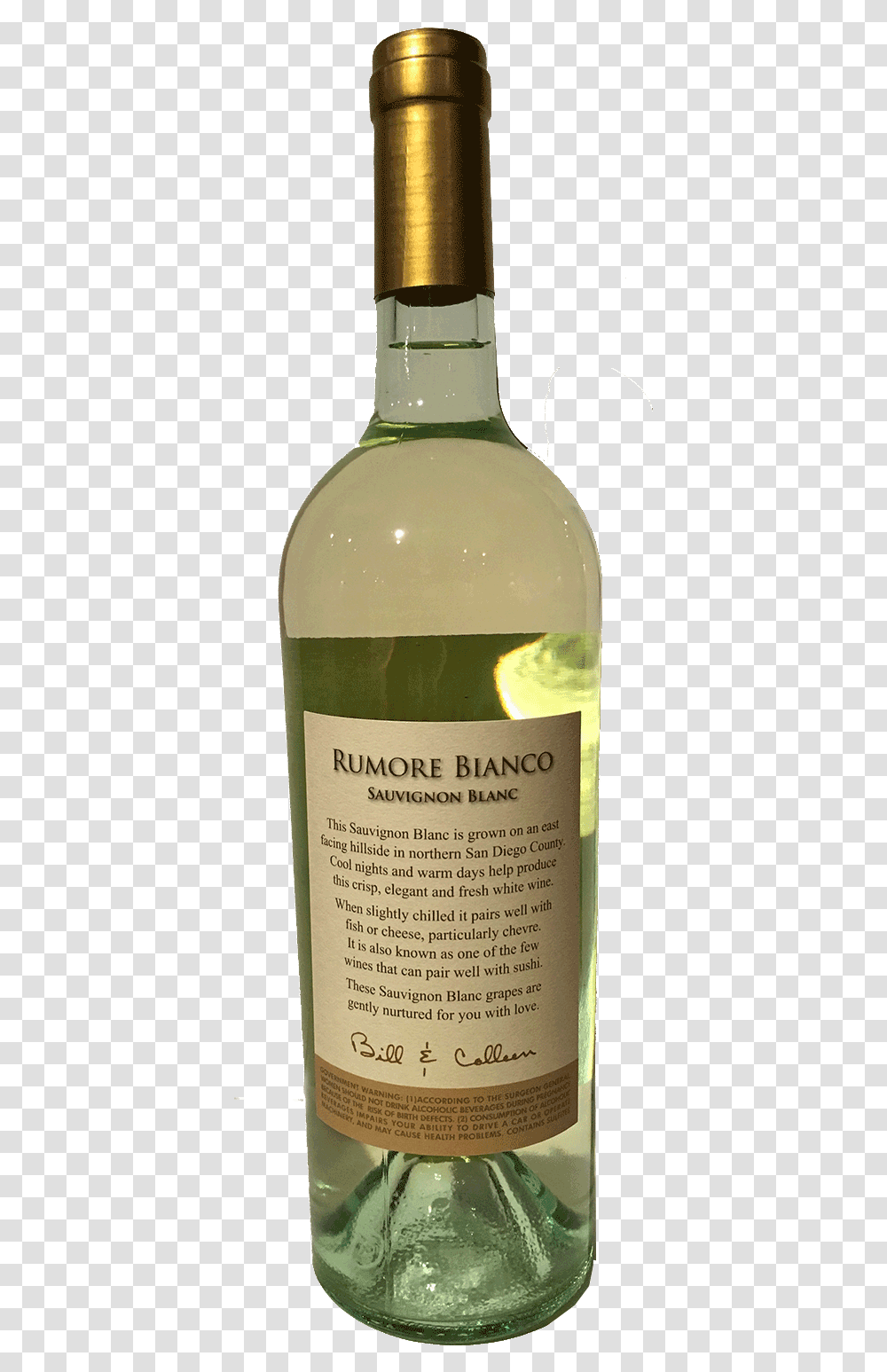Bottle Romore Bianco Back Glass Bottle, Liquor, Alcohol, Beverage, Drink Transparent Png