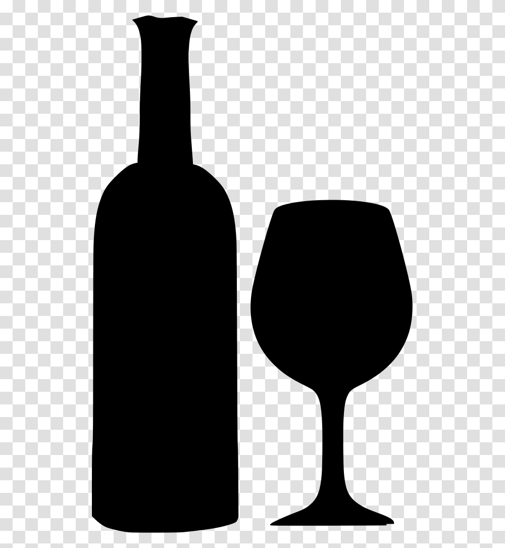 Bottle Silhouette Wine Bottle And Wine Glass Svg, Gray, World Of Warcraft, Halo Transparent Png