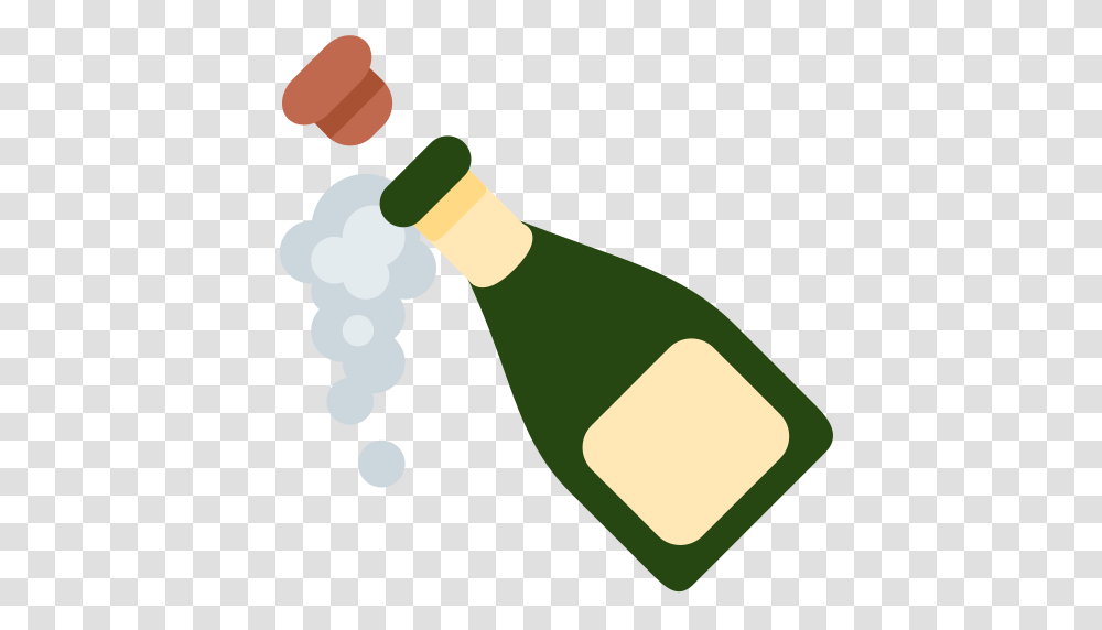 Bottle With Popping Cork Emoji, Beverage, Drink, Alcohol, Wine Transparent Png