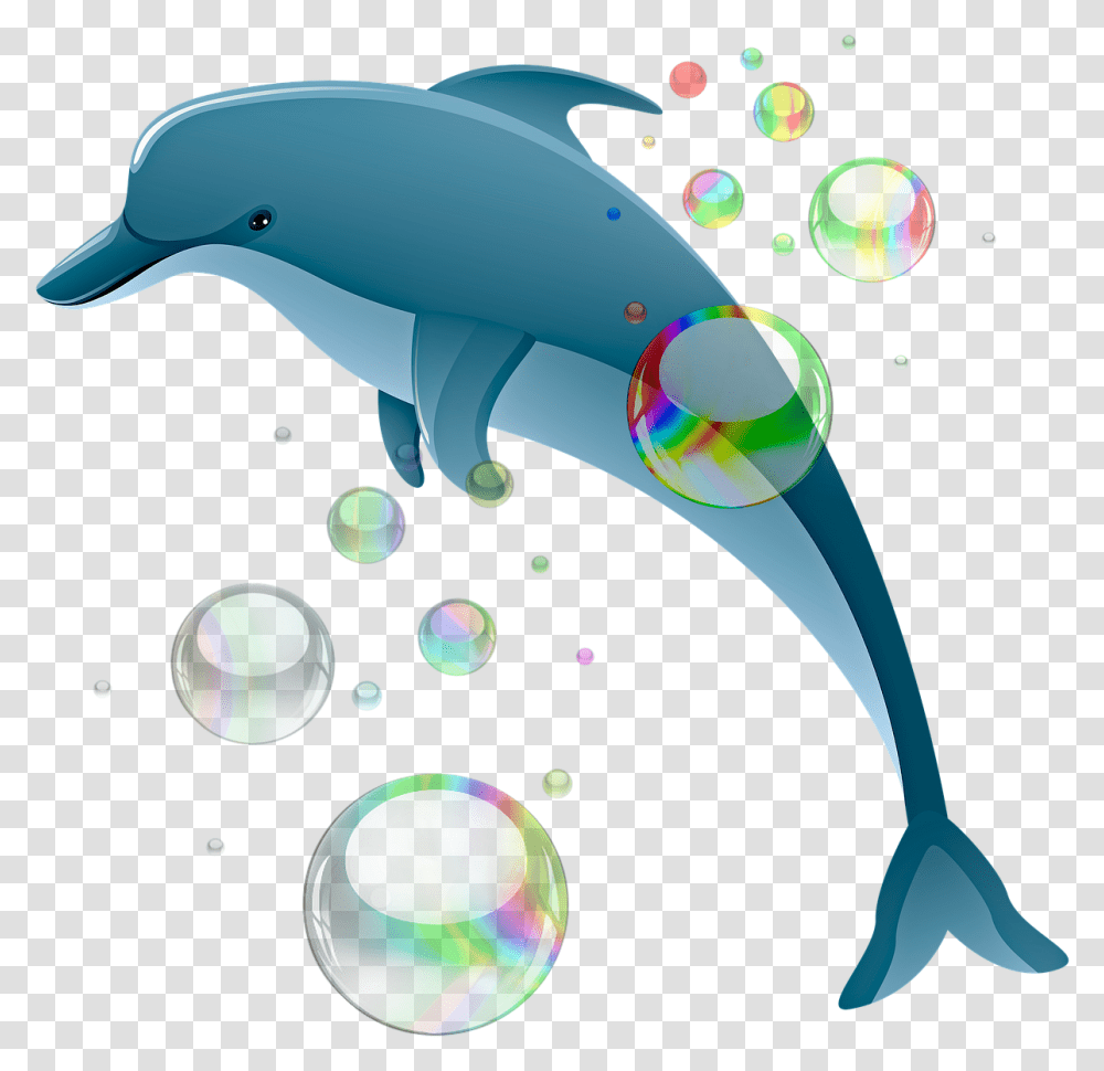 Bottlenose Dolphin Clip Art, Mammal, Sea Life, Animal, Bubble Transparent Png