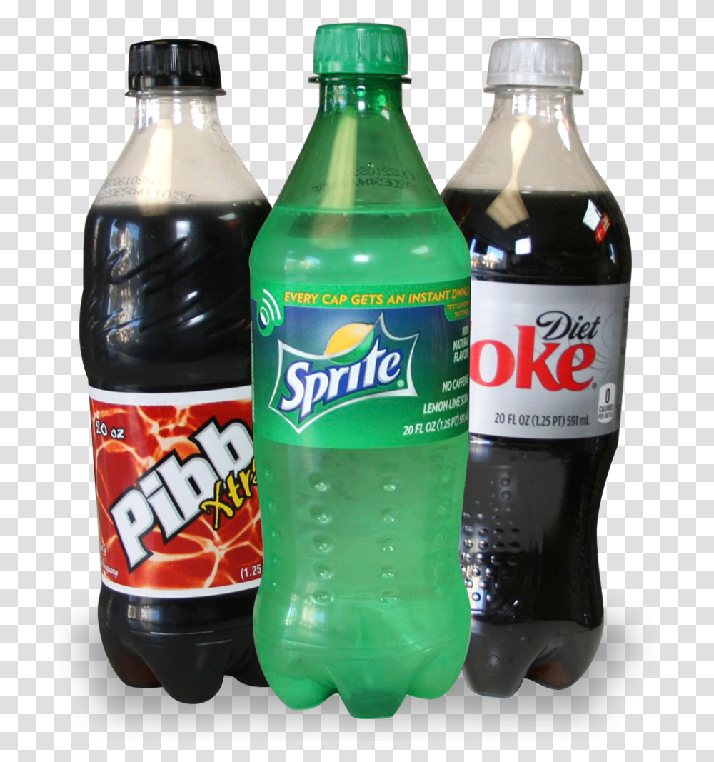 Bottles Mr Pibb Sprite Diet Coke Coca Cola, Soda, Beverage, Drink, Pop Bottle Transparent Png